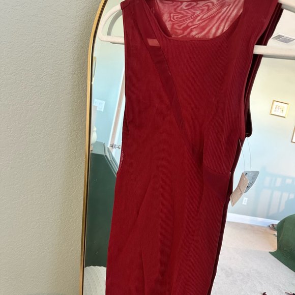 NWT Intimately Free People Dress Red Hide And Seek Bodycon - Picture 4 of 5